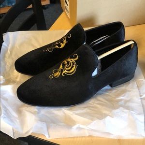 Black Loafers/Moccasins Zara Gold Embroidery